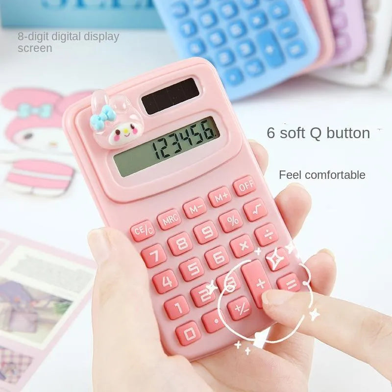 Cute Sanrio Mini Pocket Calculator – Portable Pink Kawaii Calculator for School, Office & Study