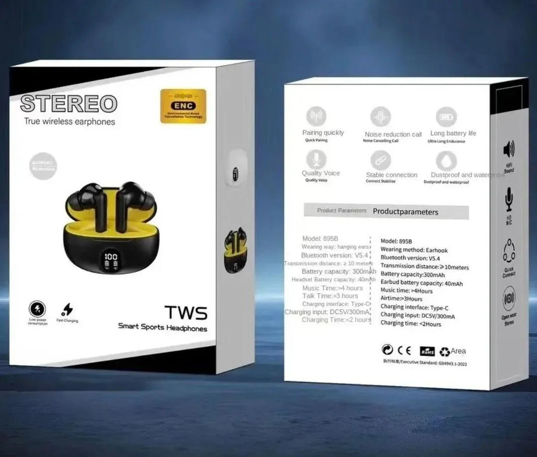 TWS 895B Wireless Bluetooth 5.3 Earbuds – Bass Edition