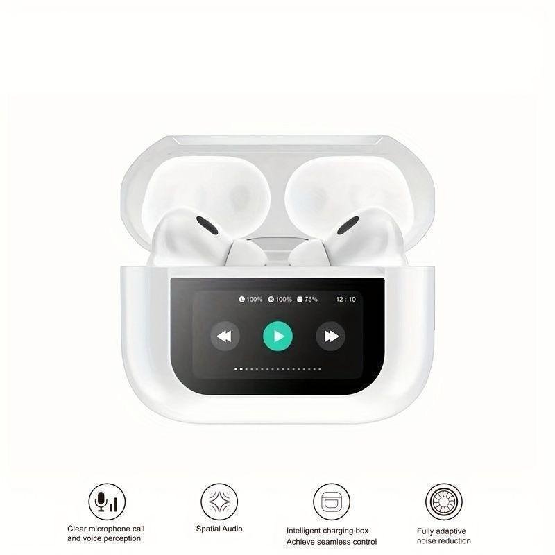 White Bluetooth Earbuds with Charging Case – Wireless AirPods Style Earphones Pakistan - Smart Hud